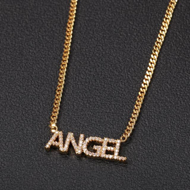 Custom Mini Letter Cubic Zirconia Personalized Name Necklace