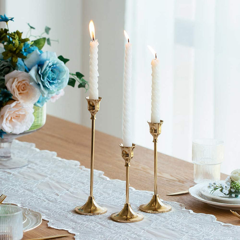 brass candlesticks centerpieces for wedding