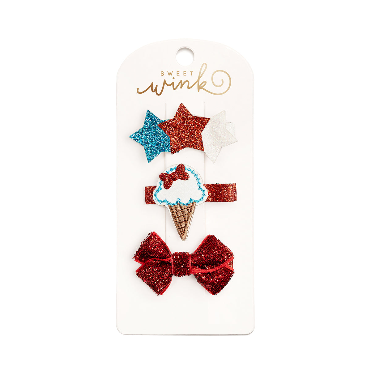 Sweet Wink Hair Clip Set - Patriotic