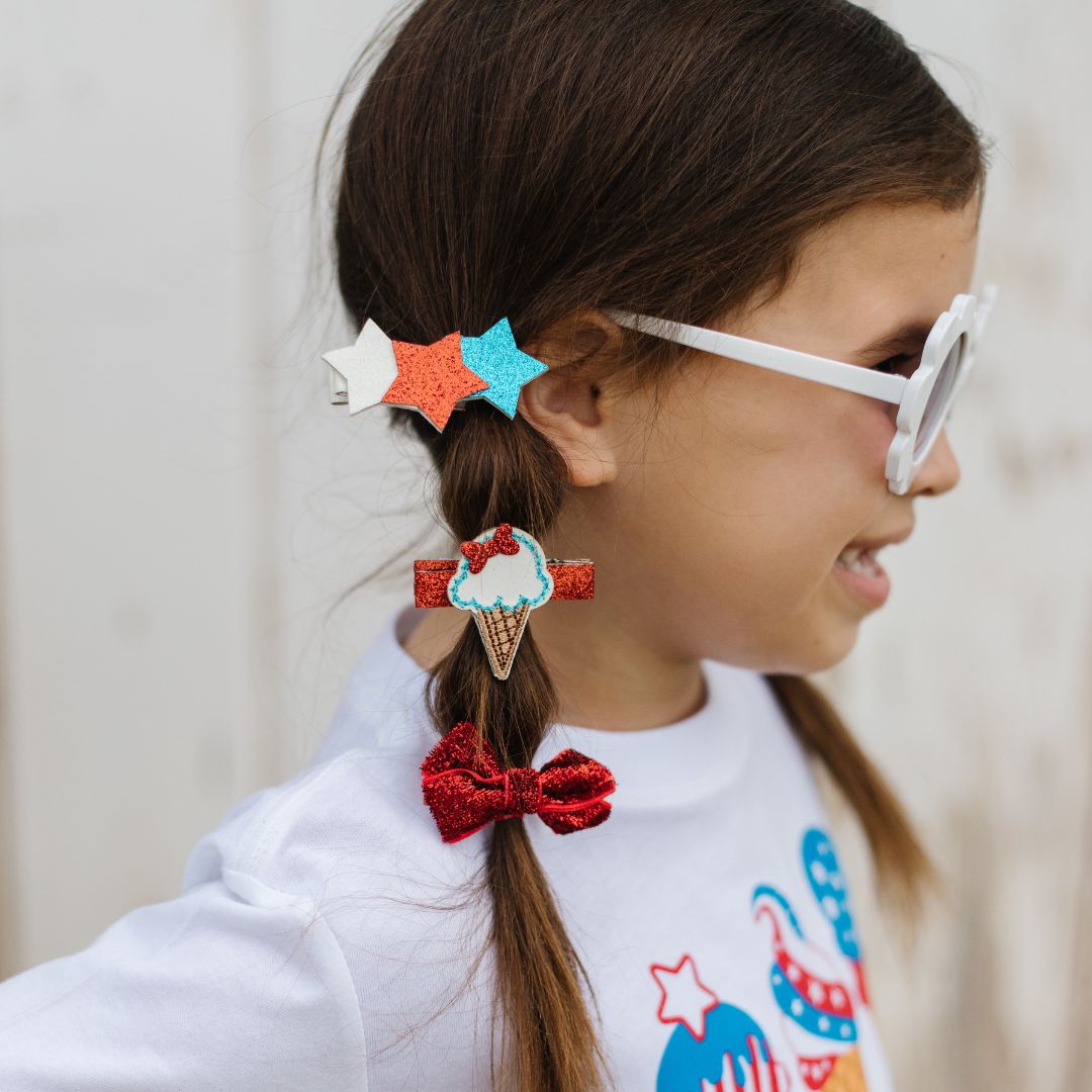 Sweet Wink Hair Clip Set - Patriotic