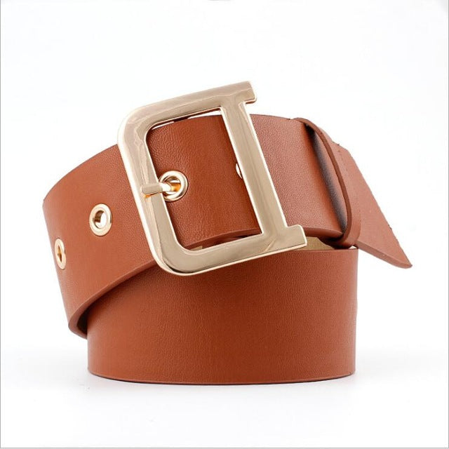 Wide Tan Grommet Belt