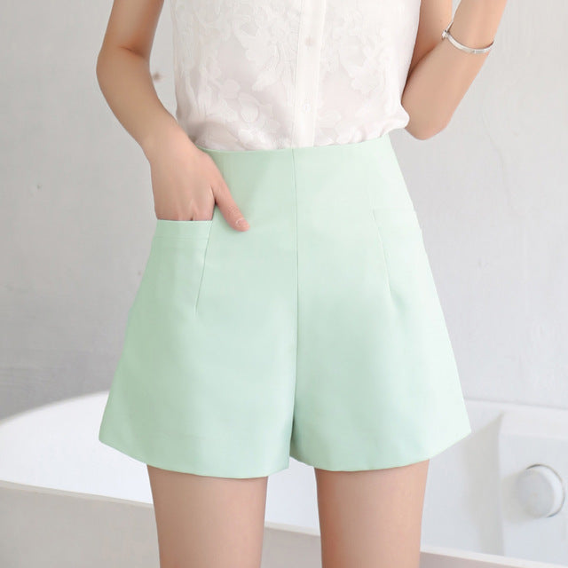 Zip Up Waist Thin Shorts Trouser