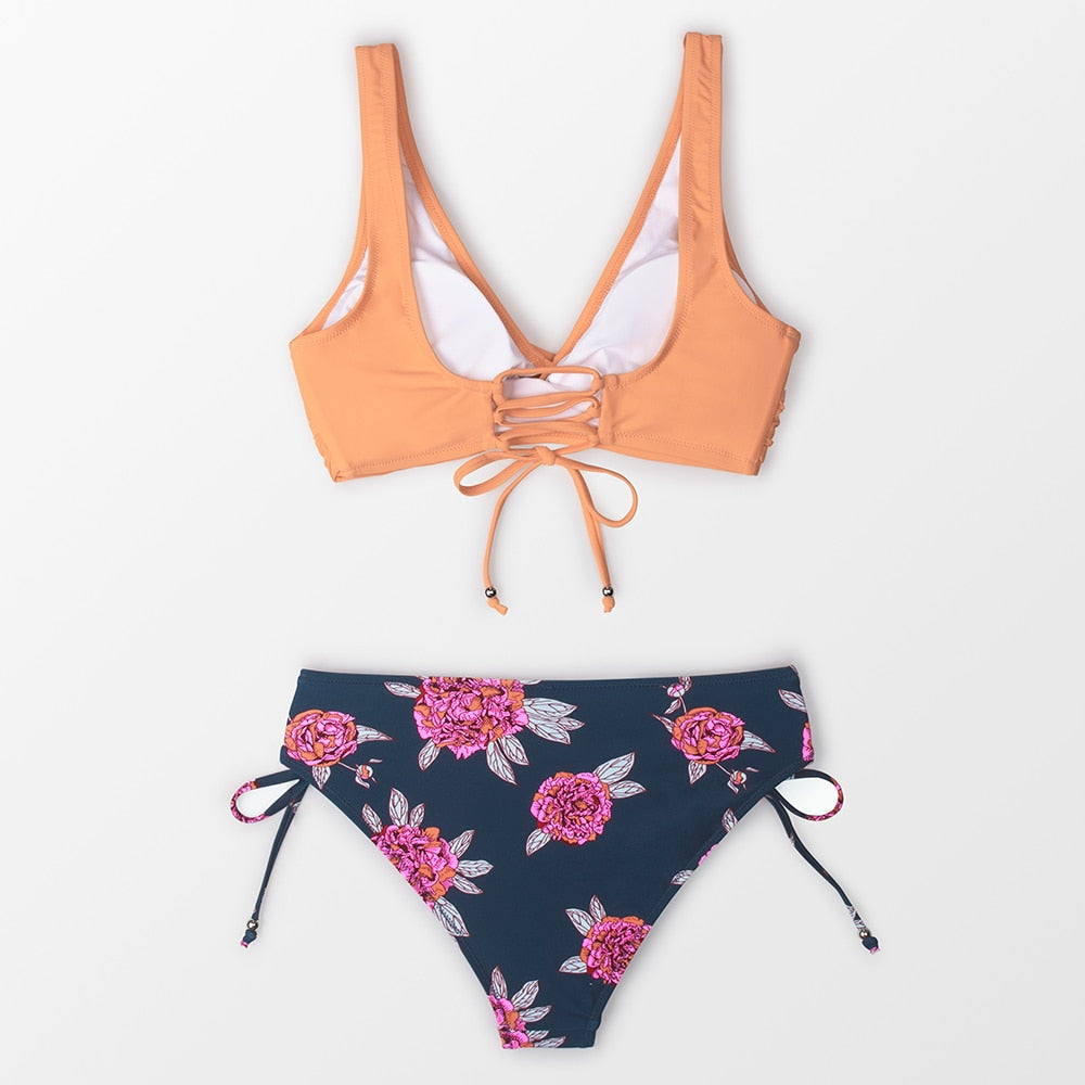 Mid- Waist Bikini Set