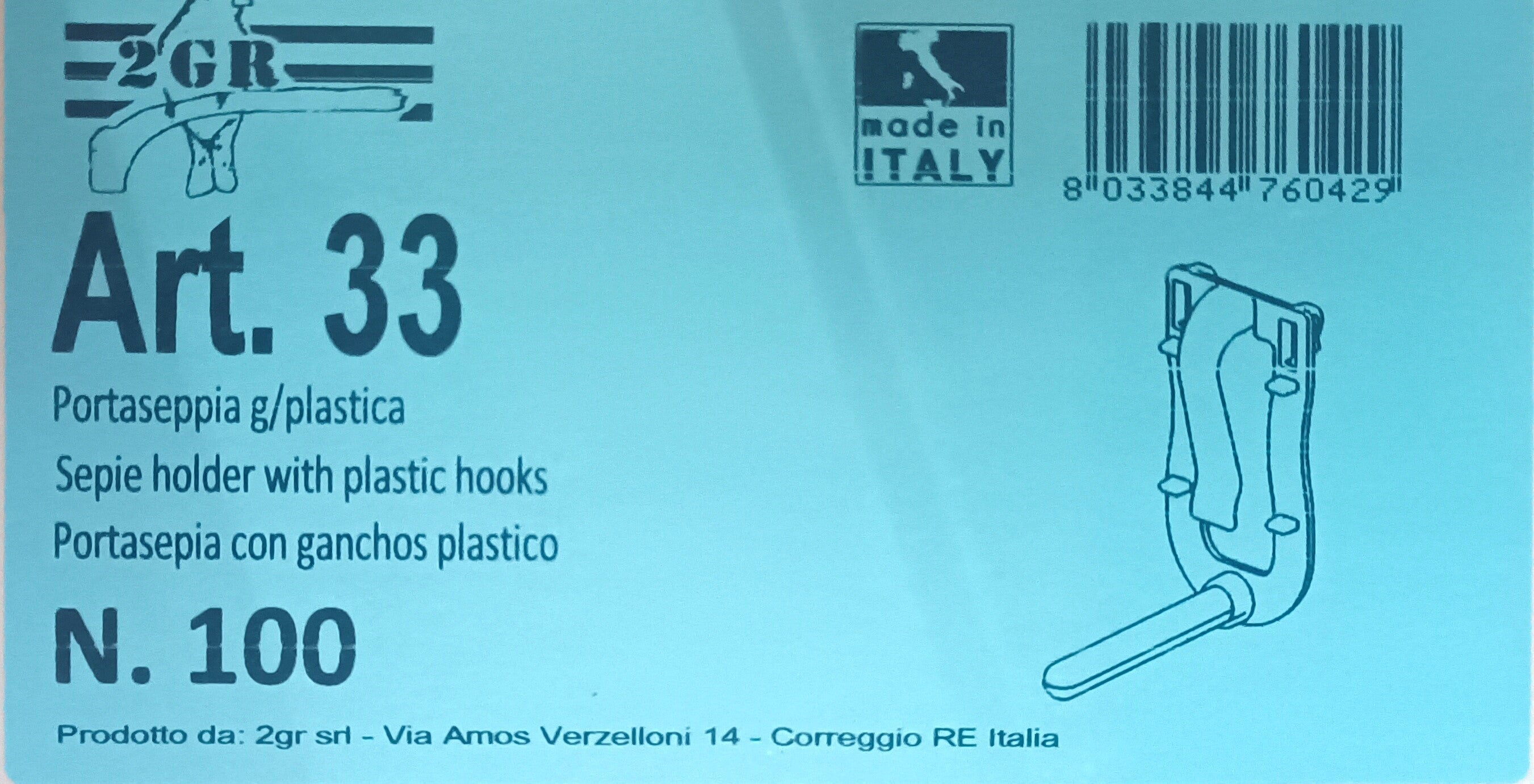 2GR Sepie Holder With Plastic Hooks Art. 33