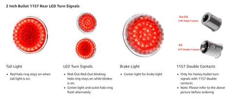 1157 Rear turn signals for harley davidson