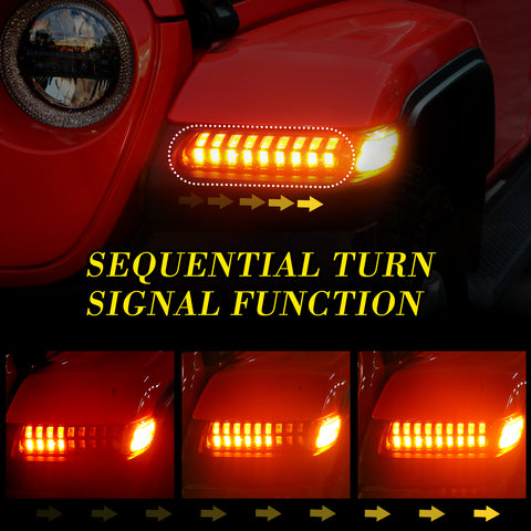 LOYO Fender Turn Signals Light With Sequential Light for  JL JT