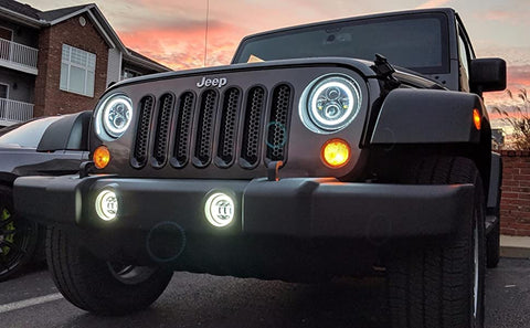 LED Headlight & 4 inch RGB Fog Lights for Jeep