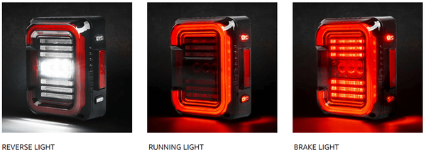 C shaped led tail lights for JK | Jeep Wrangler led lights | LOYO