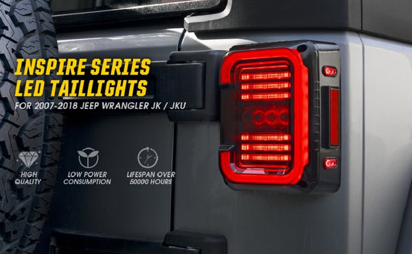 Jeep JK huge C led tail lights | Jeep wrangler taillights | LOYO