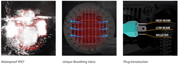 7 inch round headlight for Jeep wrangler with halo DRL, amber turn signal