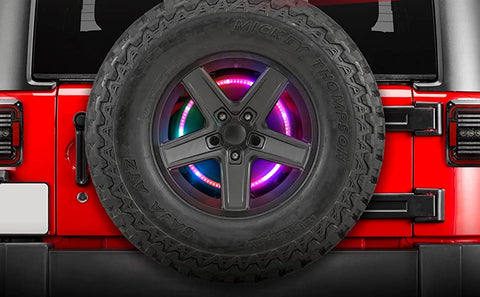 Spare Tire Wheel LED Brake Light RGB Rear Light For JK JL