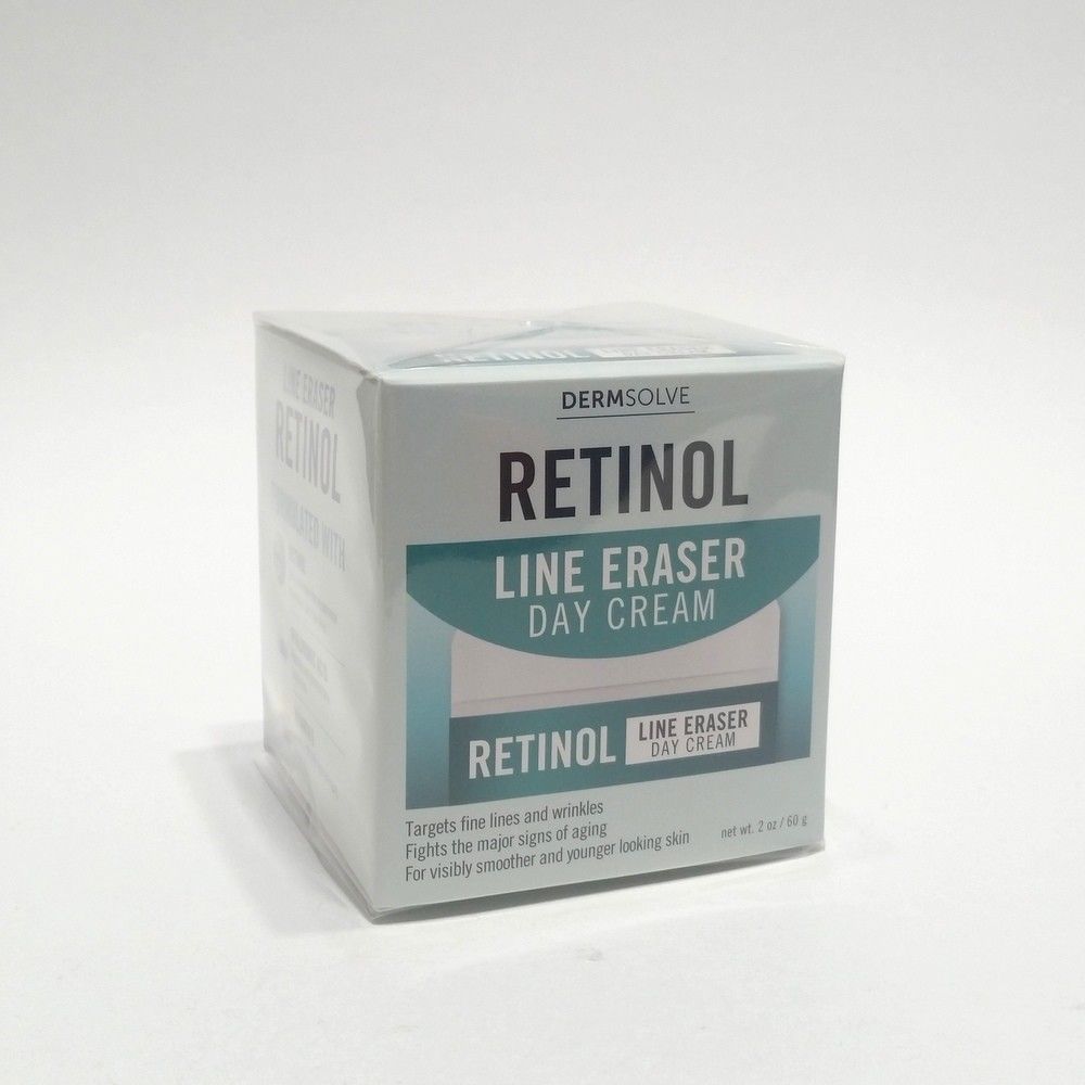 Derm Solve Retinol Line Eraser Day Cream 2 oz Anti-Wrinkle Smoother Younger Skin