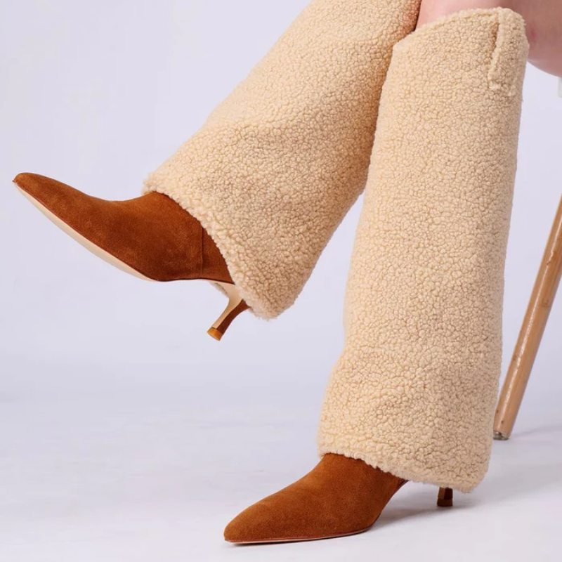 blog - Winter fuzzy Faux Suede Boots