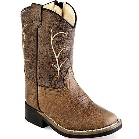 OLD WEST INFANT (4-8) TAN SQUARE TOE BOOT