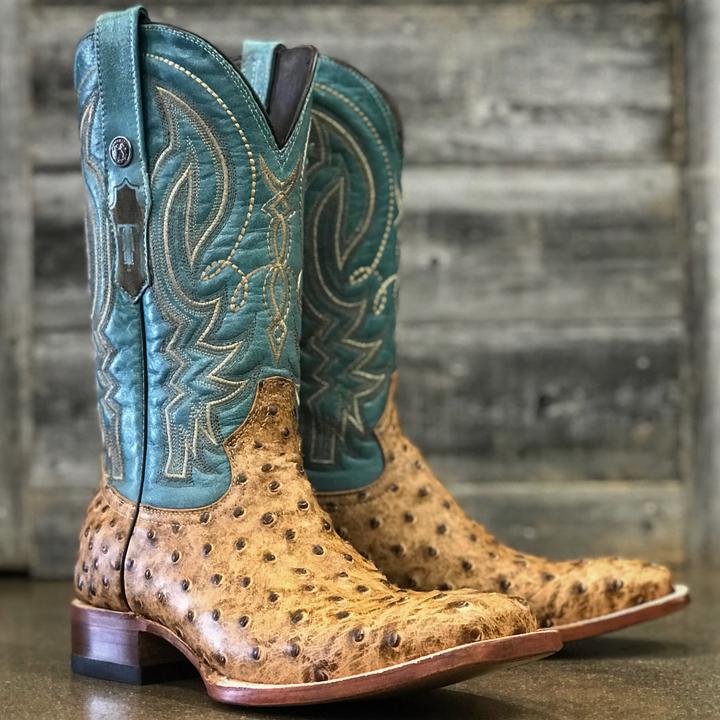 TANNER MARK OSTRICH AND TURQUOISE BOOTS