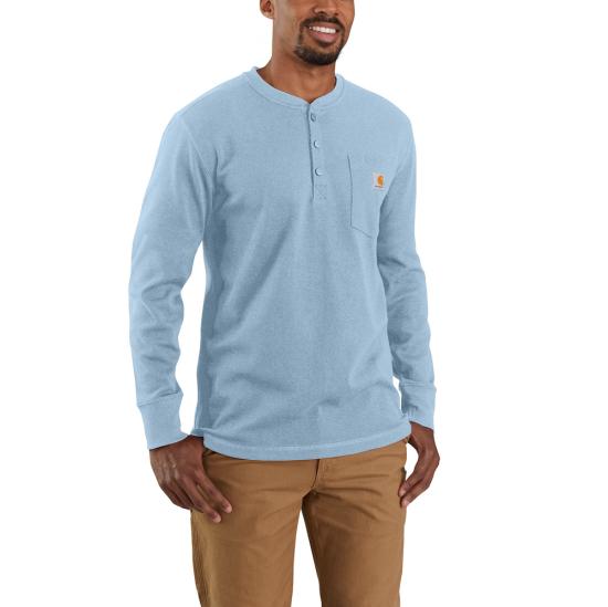 CARHARTT RELAXED FIT HEAVYWEIGHT LONG-SLEEVE HENLEY POCKET THERMAL SHIRT