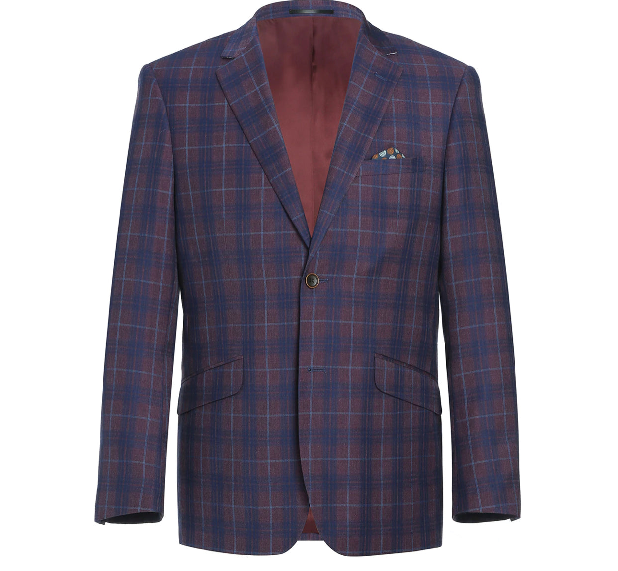 RENOIR 2 BUTTON SLIM FIT BLAZER PREMIUM PLAID SPORT COAT