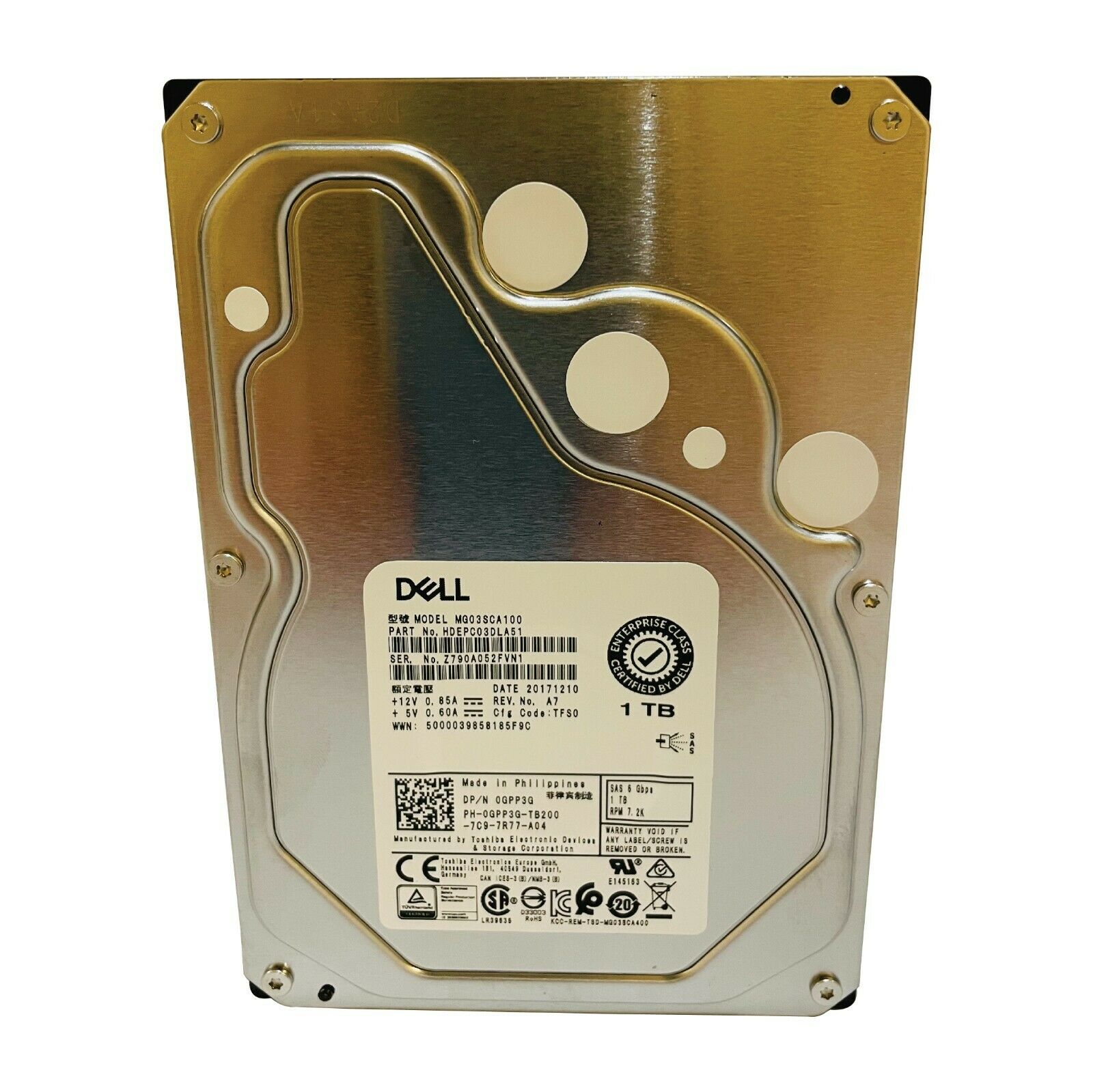 Dell NEW (SAS) 0GPP3G MG03SCA100 1TB 3.5