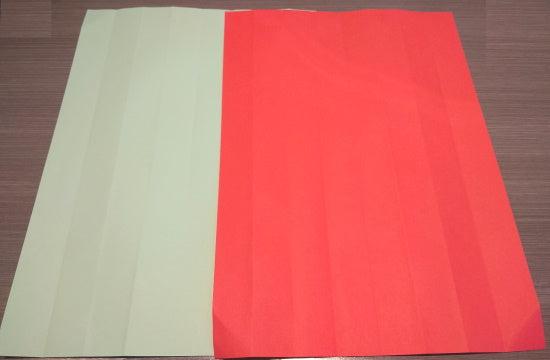 Hot dog folded paper into eighths