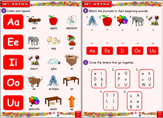 Little River English phonics book sample page