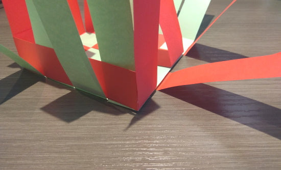 Outside view of first woven side strip