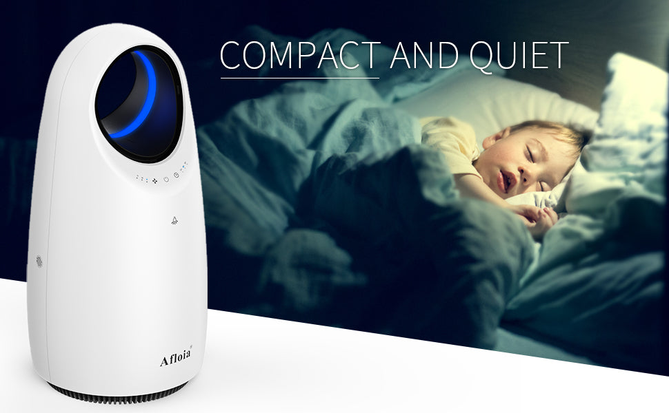 Afloia Halo Air Purifier With True HEPA Filter and night light Up to 1