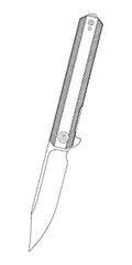 Civivi clip plain titanium clip with 3 sets titanium screws - T001C