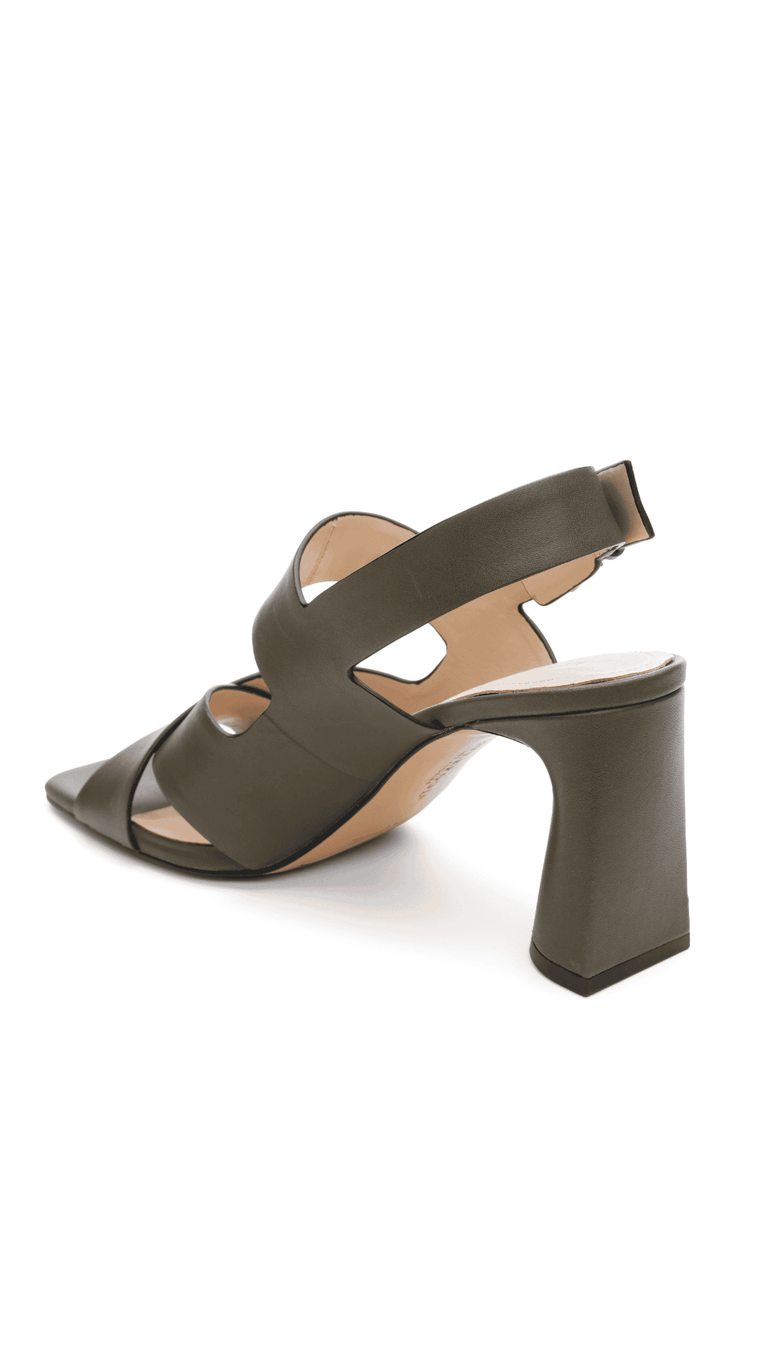 Paramount Leather Slingback Heels-Olive