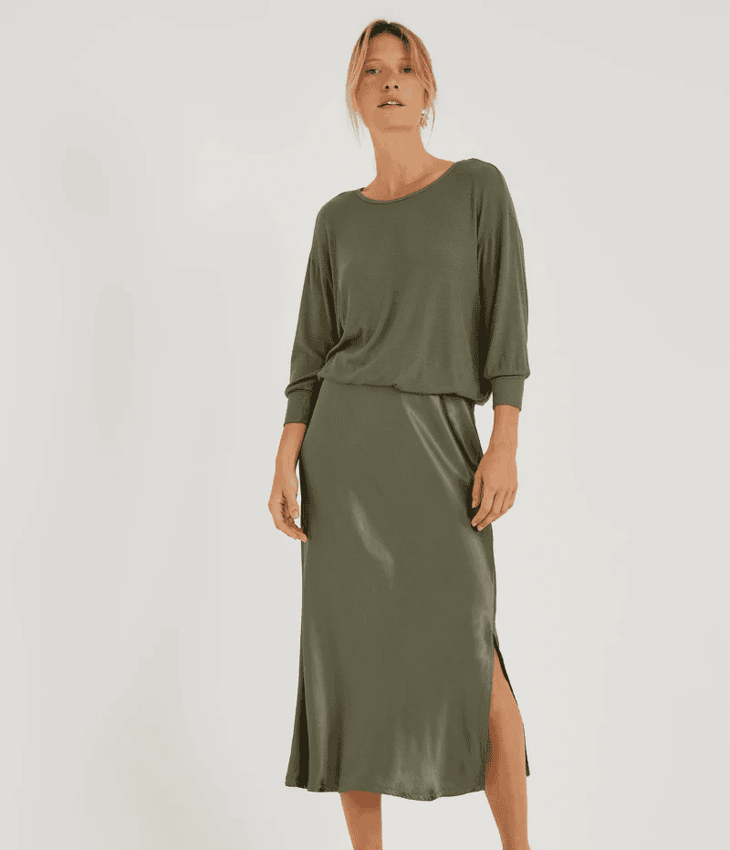 Nadia 2-IN-1 Dress- Olive