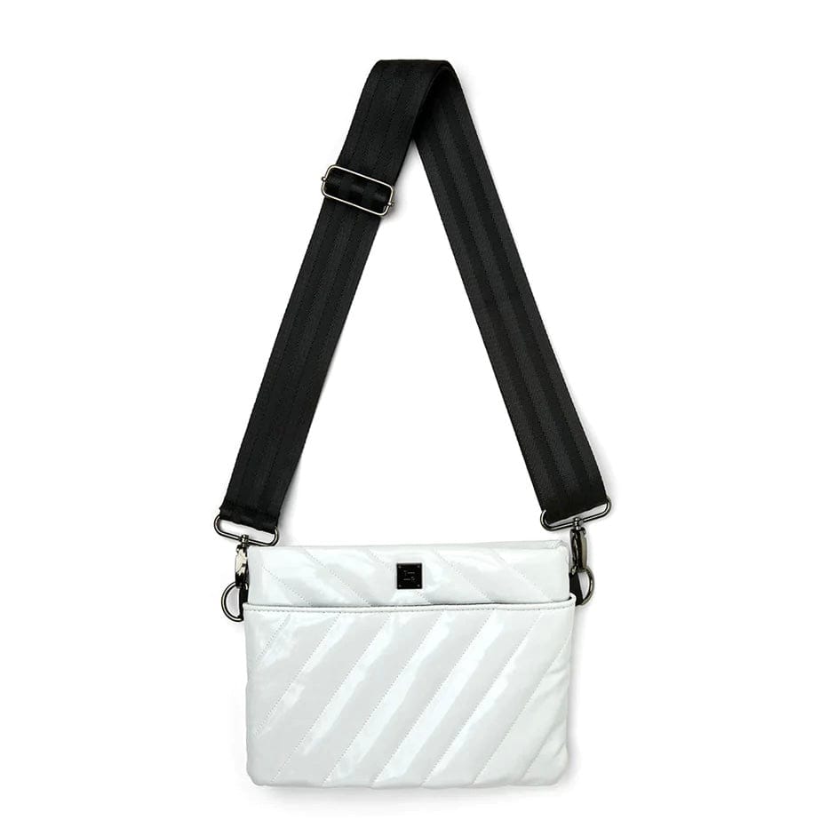 Diagonal Bum Bag 2.0- White Patent