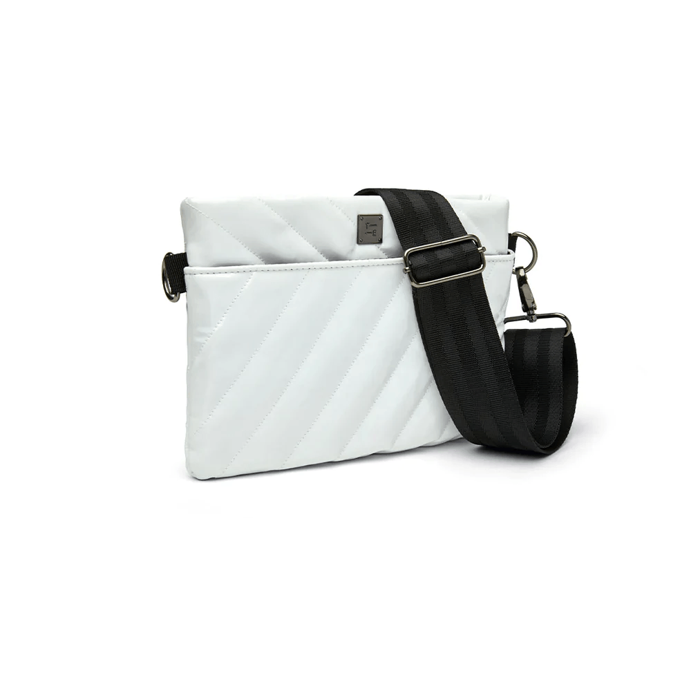 Diagonal Bum Bag 2.0- White Patent