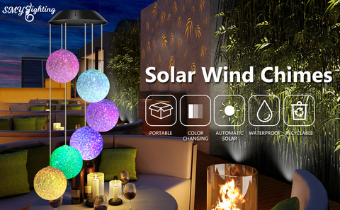 solar wind chimes crystal ball
