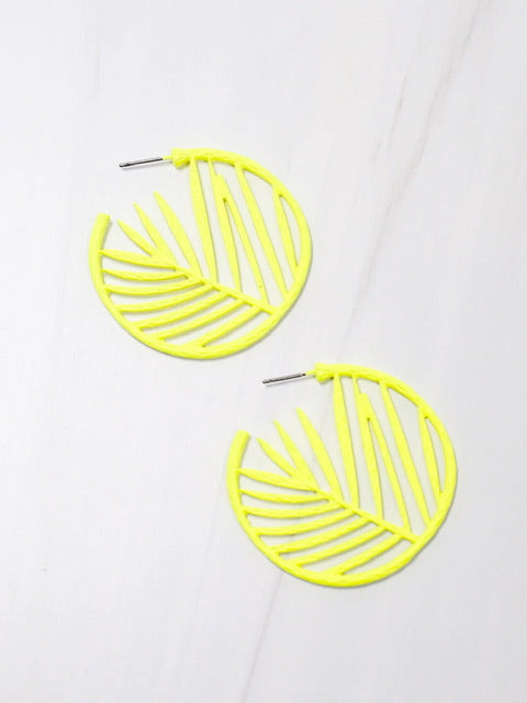 Bonita Cutout Hoop earrings - Neon Yellow