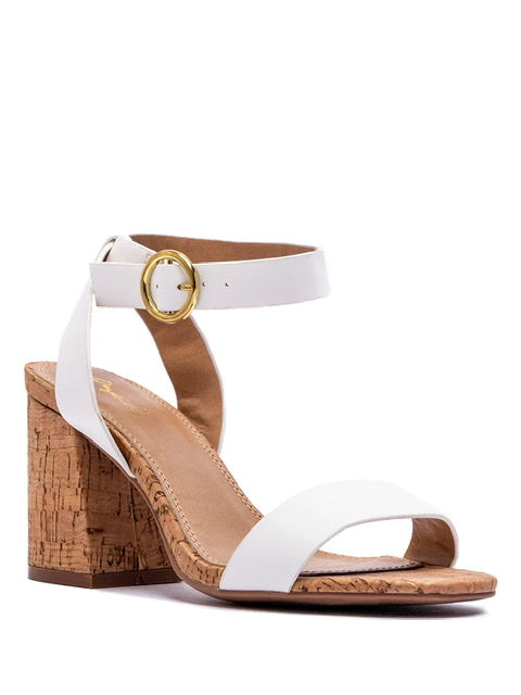 Cannoli One Band Ankle Strap Sandal- White