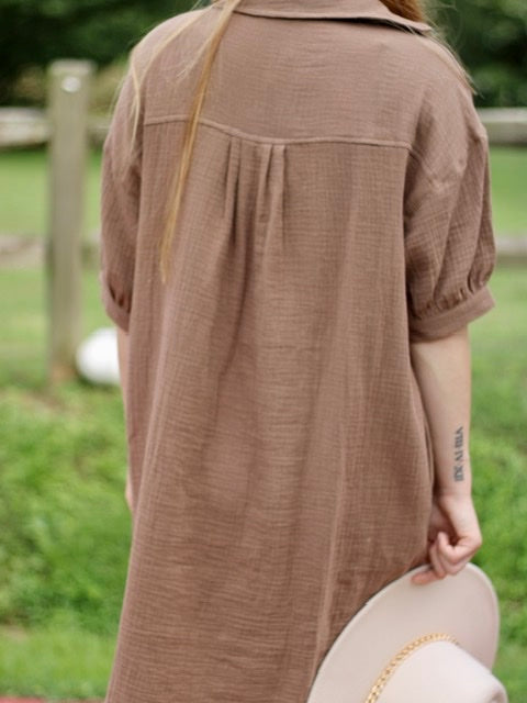 Coffee and conversation shift dress - Mocha