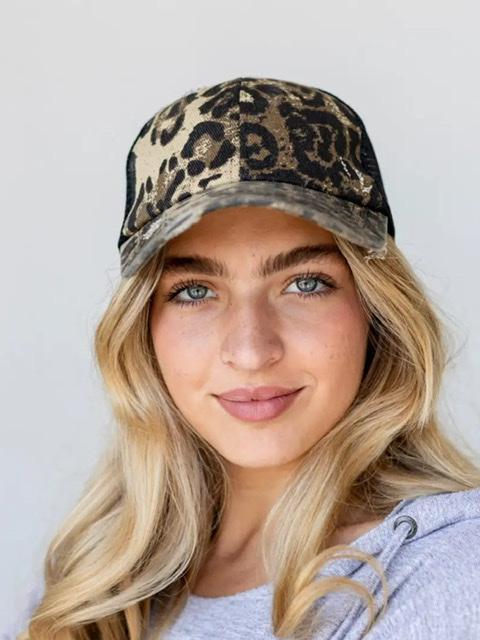 Dallas Leopard Distressed Baseball Hat