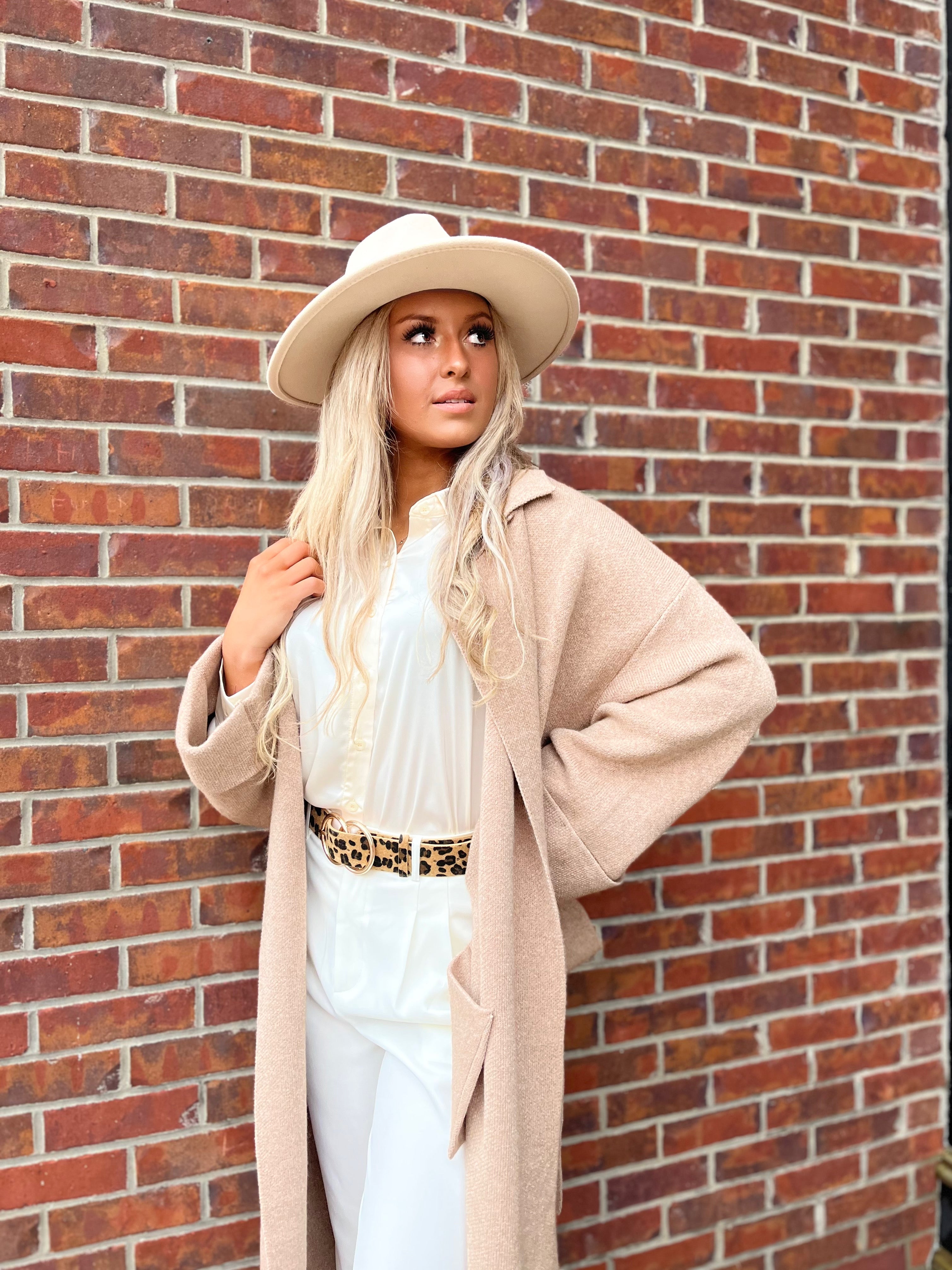 Favorite Latte Knitted Trench Coat