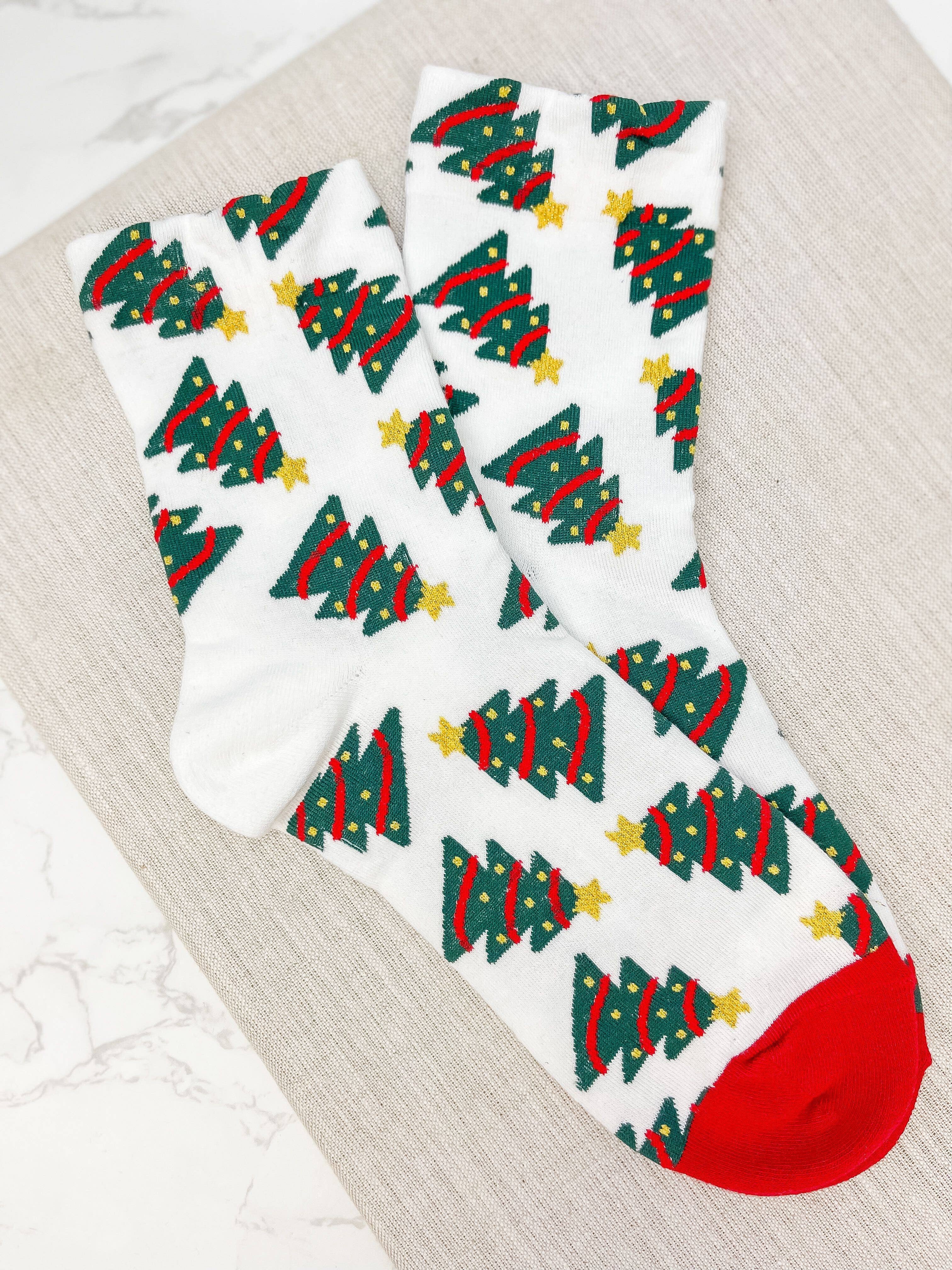 Holiday Crew Socks - Christmas Tree