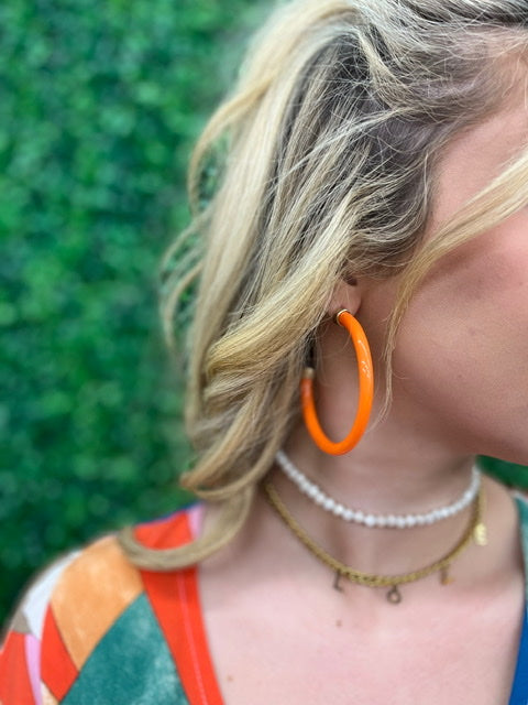 Hoop Earrings - Orange