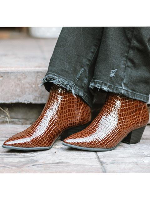 Mystique Brown Crocodile Booties