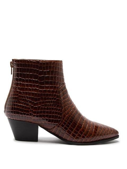 Mystique Brown Crocodile Booties