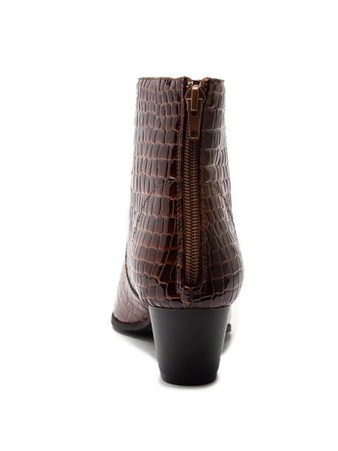 Mystique Brown Crocodile Booties