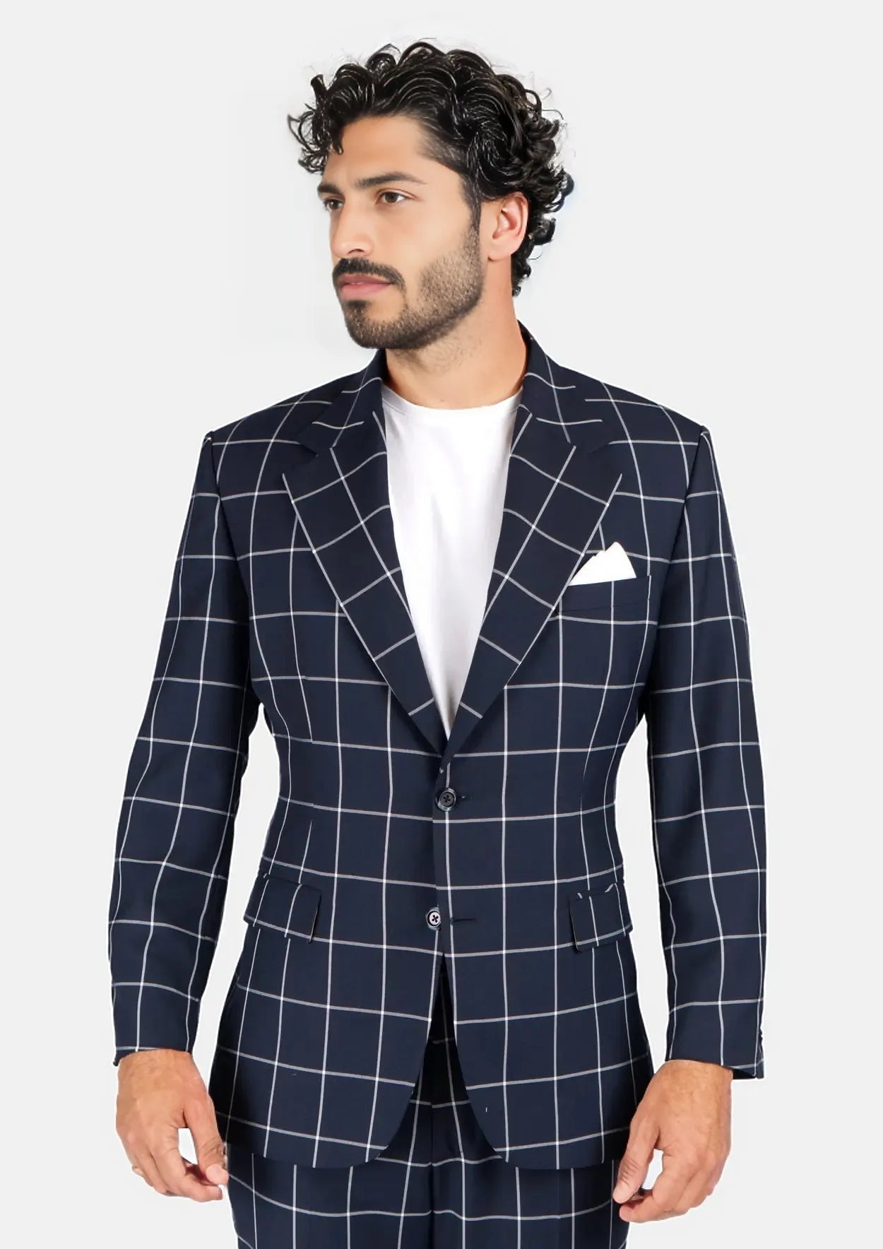 Ellis Regal Navy Windowpane Suit - SARTORO