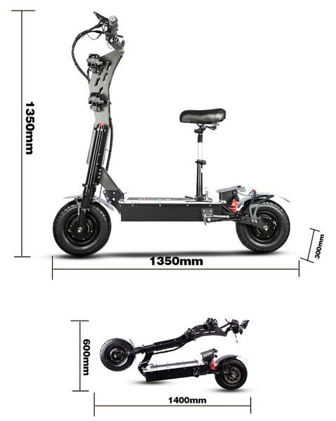Geometry-of-Veewing-Z5-8000W-Dual-Motor-Electric-Scooters