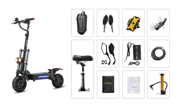 Packing List of Teewing 6000W Dual Motor Electric Scooters
