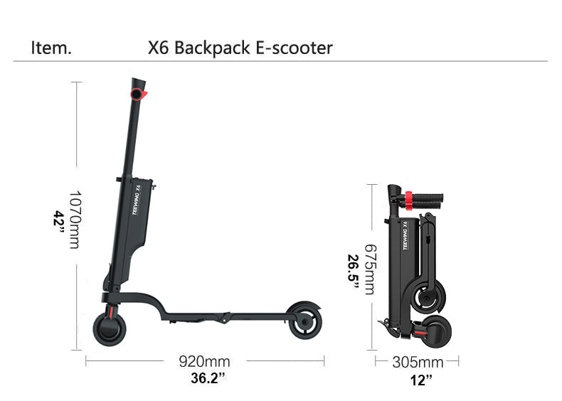 X6 Foldable Backpack Electric Scooter056