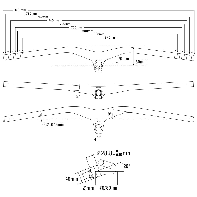 Size of Trinx-Mountain-Bike-Integrated-Stem-Handlebar-MTB-Carbon-Fiber-Handlebar