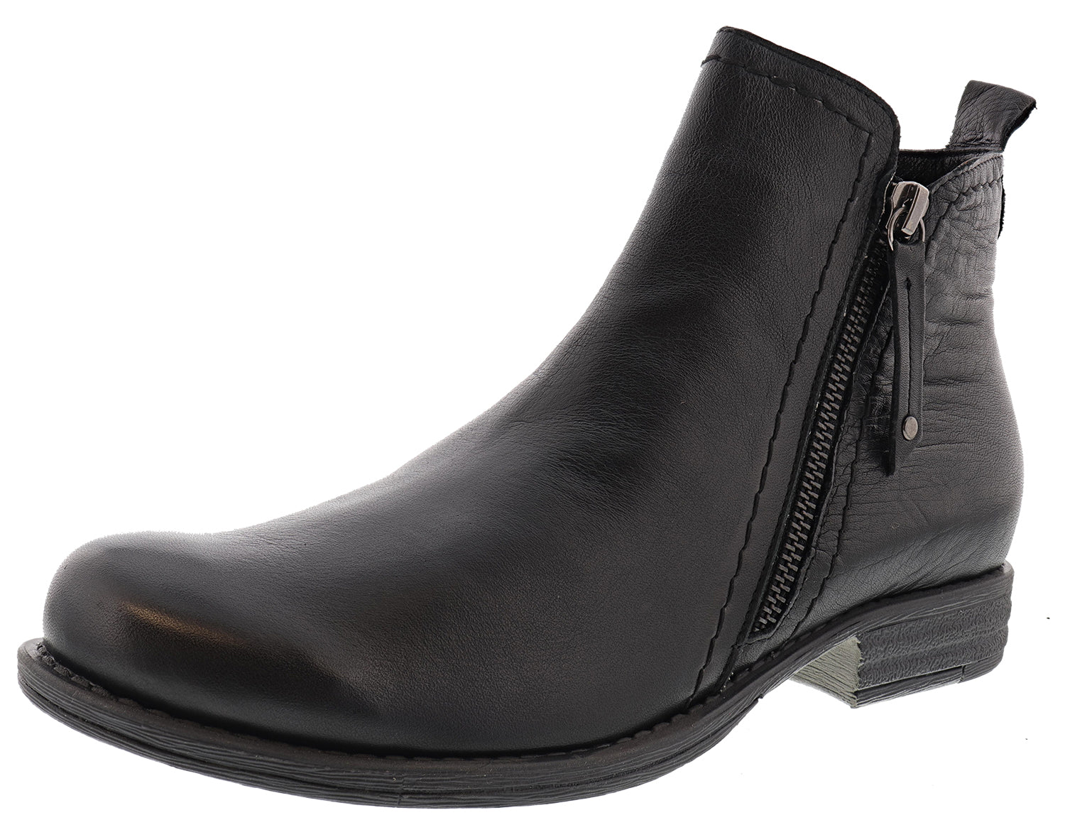  Spring Step Women Side Zipper Leather Booties Oziel 