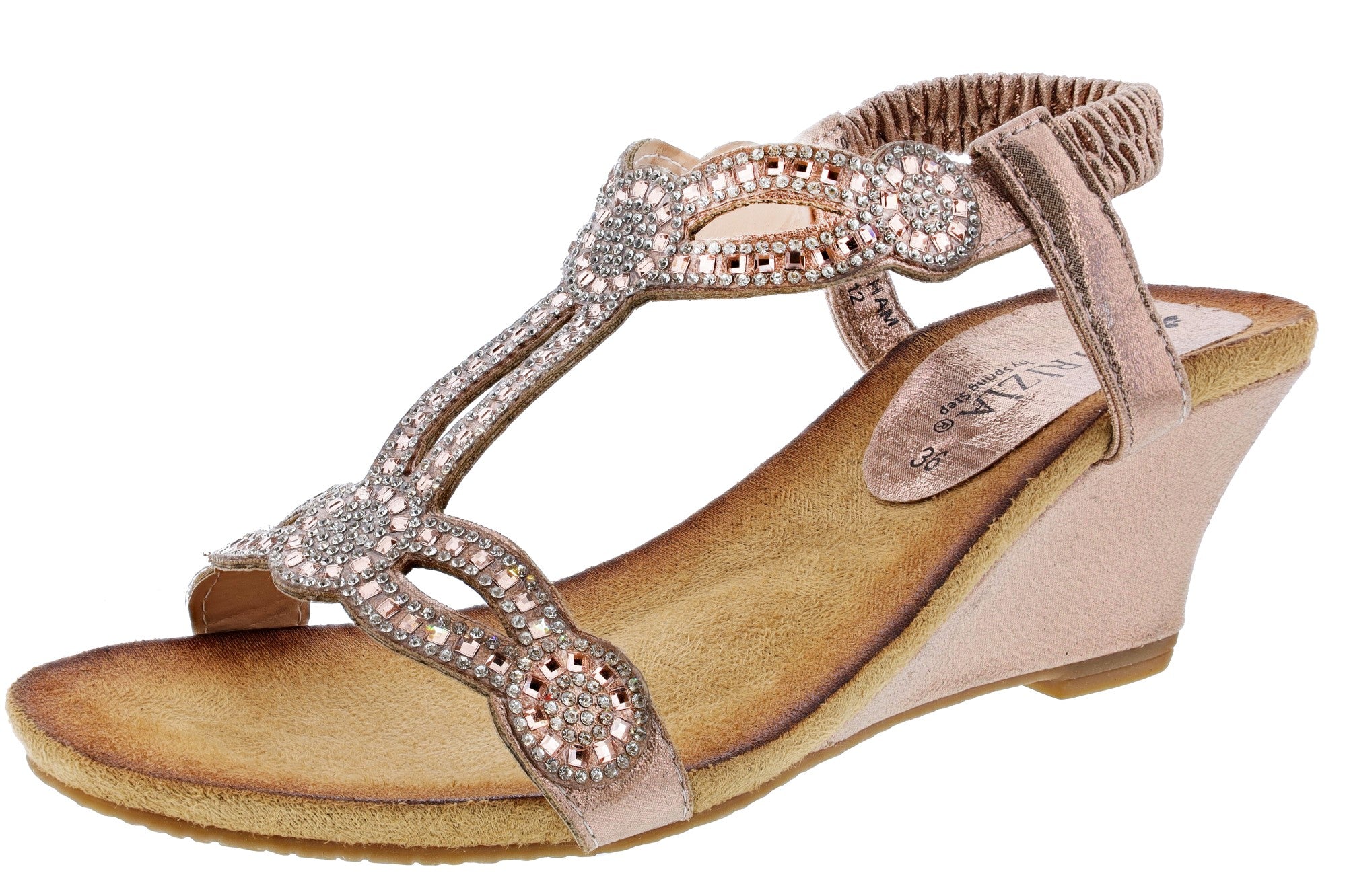  Patrizia Women's Shining T-Strap Wedge Sandals By Spring Step 