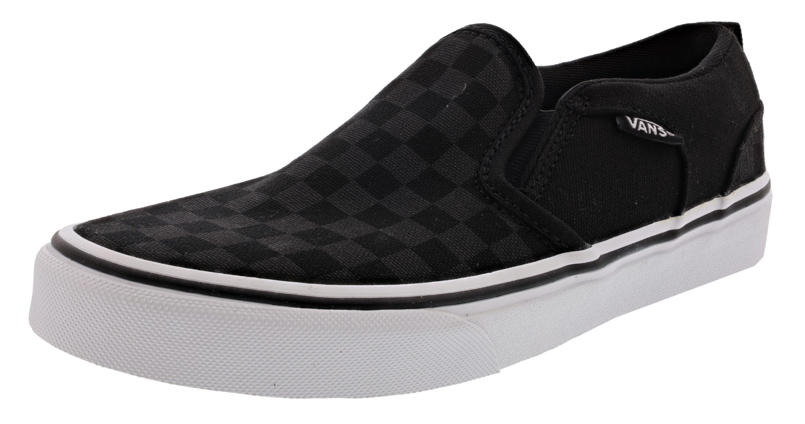  Vans Kid's Asher Checkerboard Slip On Sneakers 